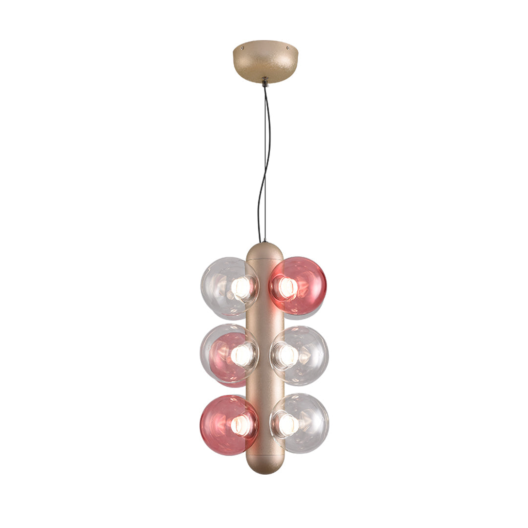 Minimalist Bubble Ball Chandelier — Clear Glass, Tri-Color LED, 8-Light 35W or 12-Light 55W