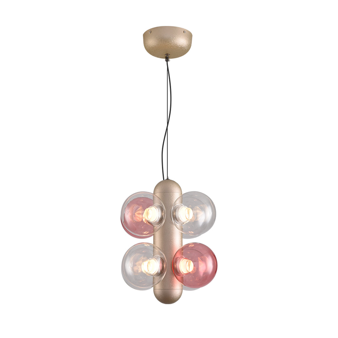 Minimalist Bubble Ball Chandelier — Clear Glass, Tri-Color LED, 8-Light 35W or 12-Light 55W