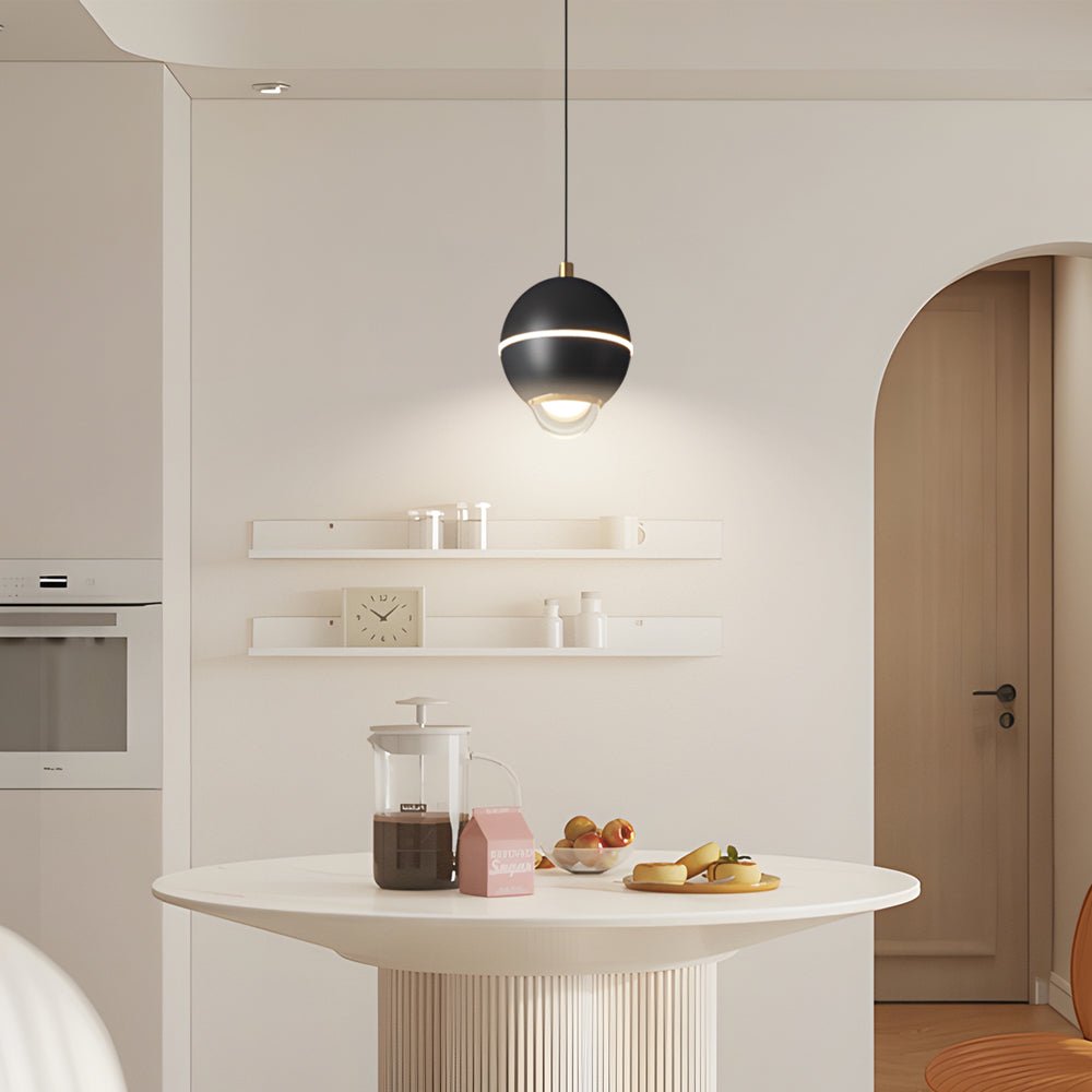 modern pendant lights with small metal balls and 3 step dimming spotlights
