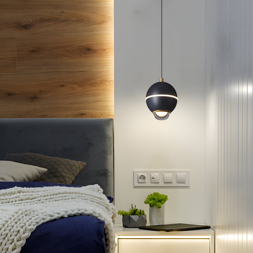 modern pendant lights with small metal balls and 3 step dimming spotlights