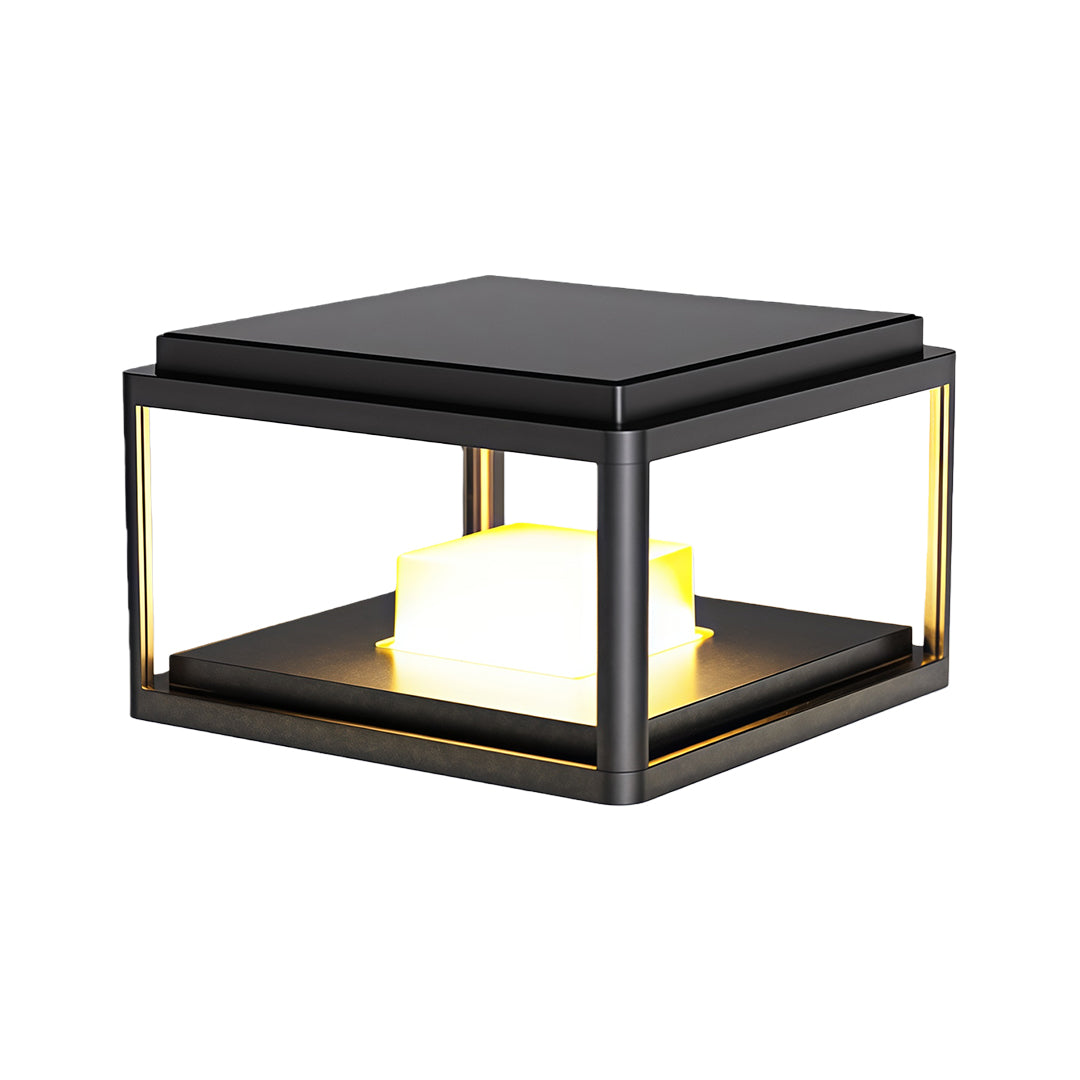 Modern Outdoor Pillar Light — Aluminum & Acrylic, LED, Solar / Hardwired, IP54, 3 Sizes