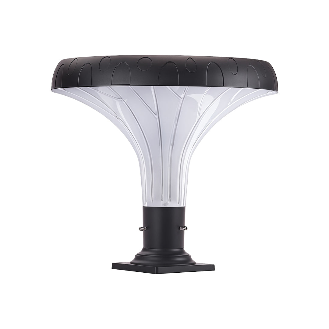 Outdoor Pillar Light — Black Die-Cast Aluminum, Solar or Hardwired, 20W / 50W LED, 3000K / 6000K, IP65 Weatherproof