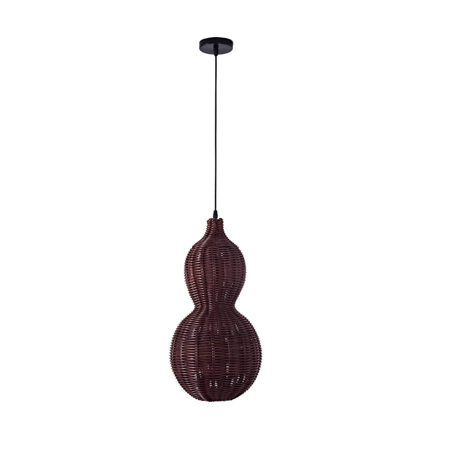 Gourd Outdoor Hanging Pendant — Hand-Woven Rattan, 1-Light, E27, 12W, IP65, 3000K