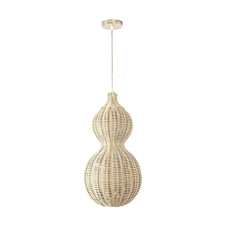 Gourd Outdoor Hanging Pendant — Hand-Woven Rattan, 1-Light, E27, 12W, IP65, 3000K