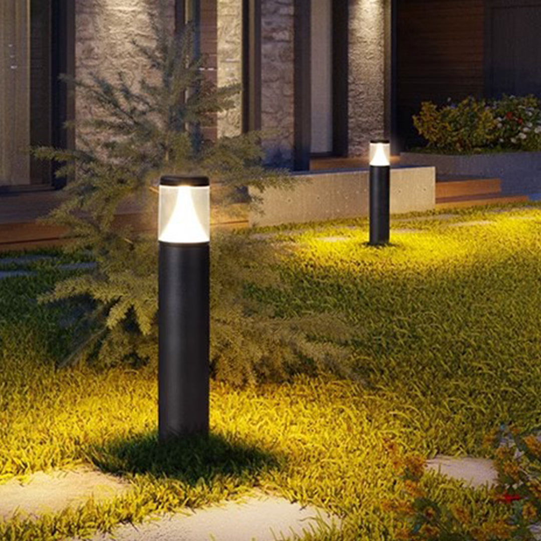 Minimalist LED Garden Stake Bollard Light — Die-Cast Aluminum, Matte Black, 8W OSRAM, IP65, 3000K