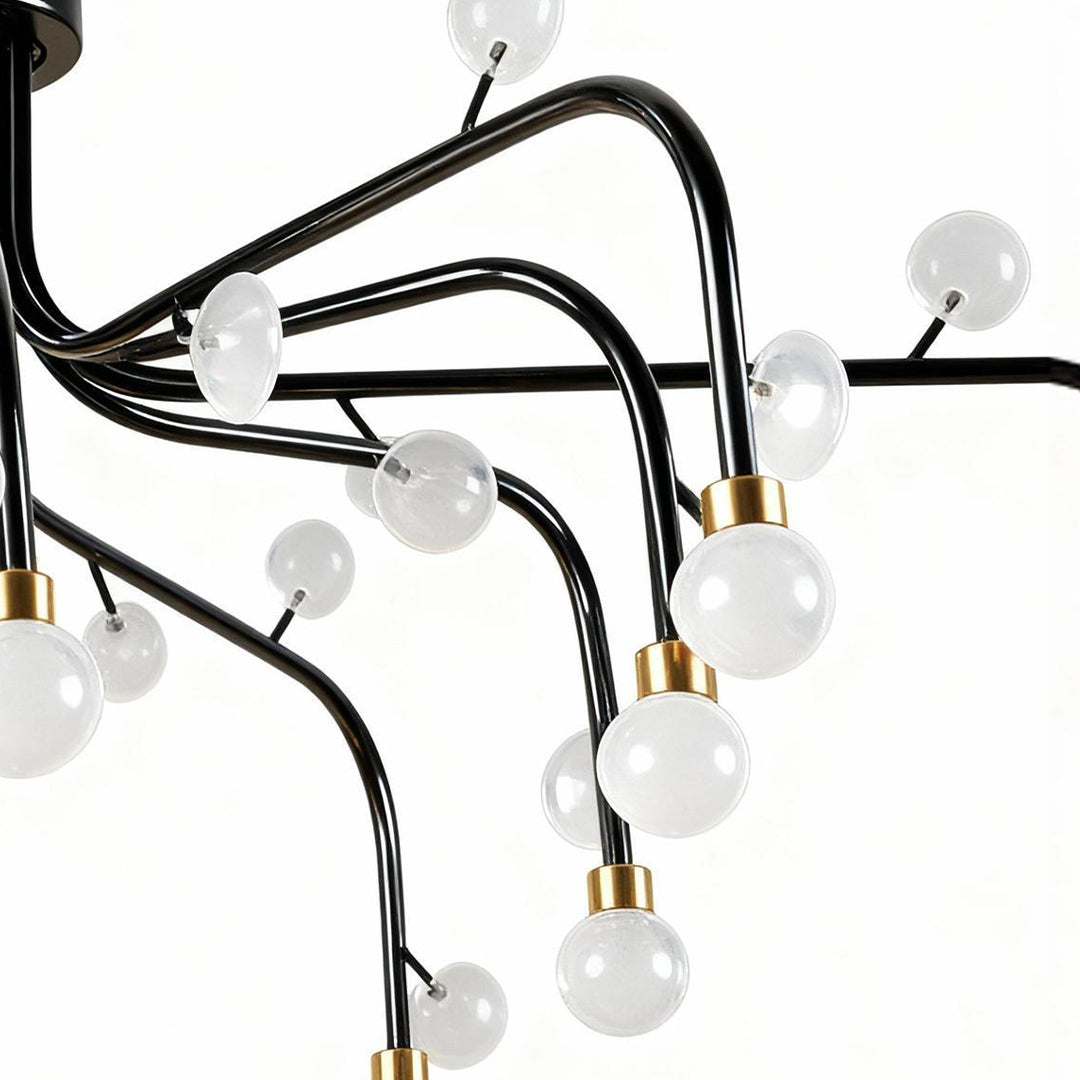 Modern Retro Chandelier — Iron and Aluminum, White Acrylic, 4000K LED, 47.2" Adjustable Chain, Black / White / Gold