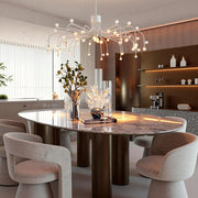 Modern Retro Chandelier — Iron and Aluminum, White Acrylic, 4000K LED, 47.2" Adjustable Chain, Black / White / Gold