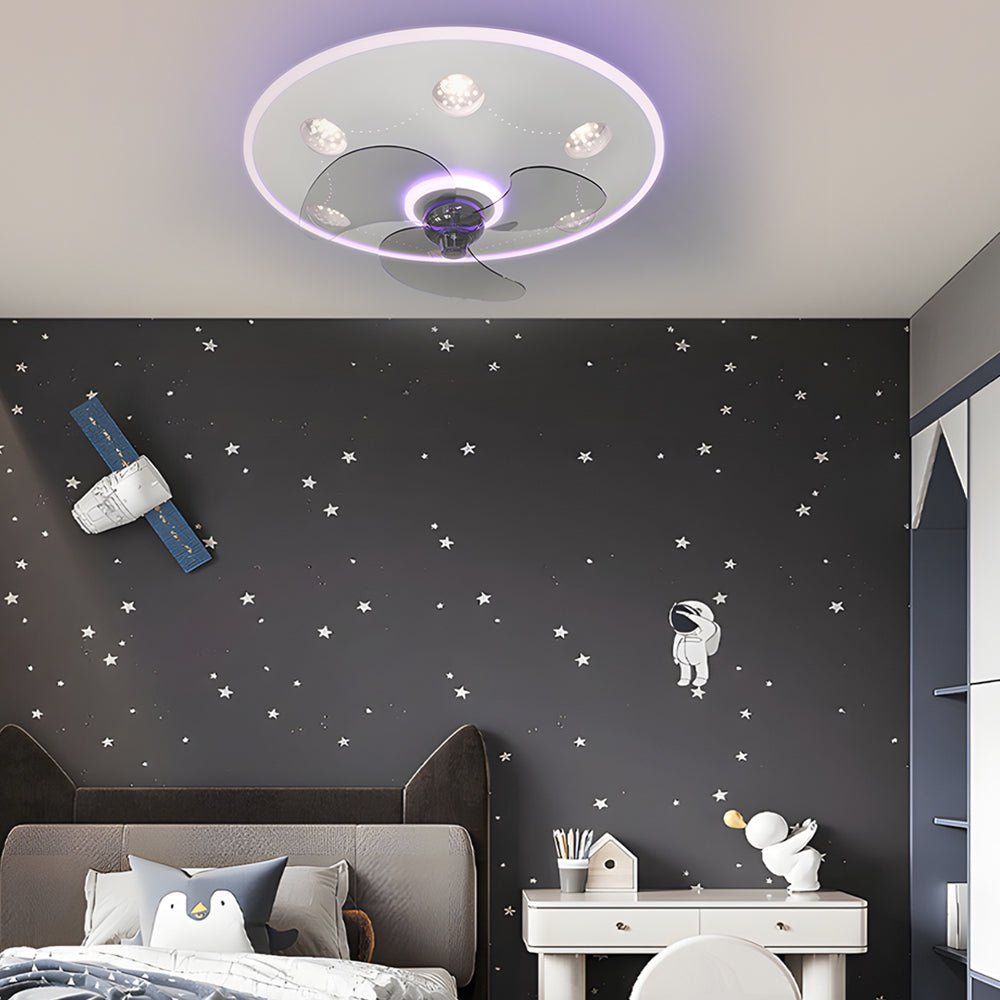 modern round acrylic ceiling fan and light with creative three step dimming