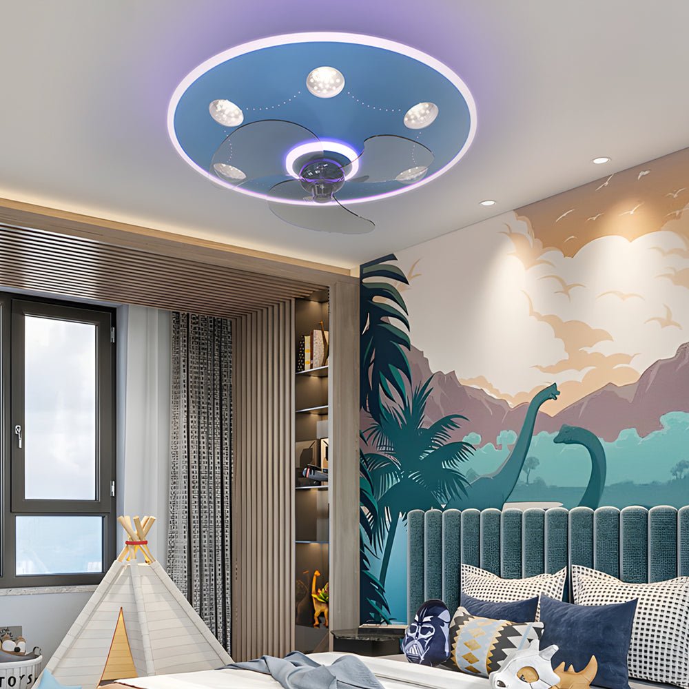 modern round acrylic ceiling fan and light with creative three step dimming