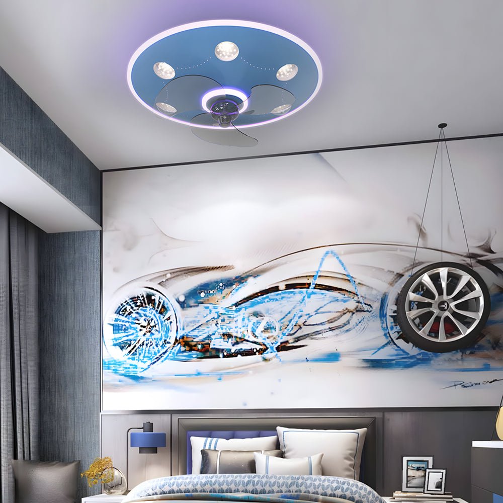 modern round acrylic ceiling fan and light with creative three step dimming