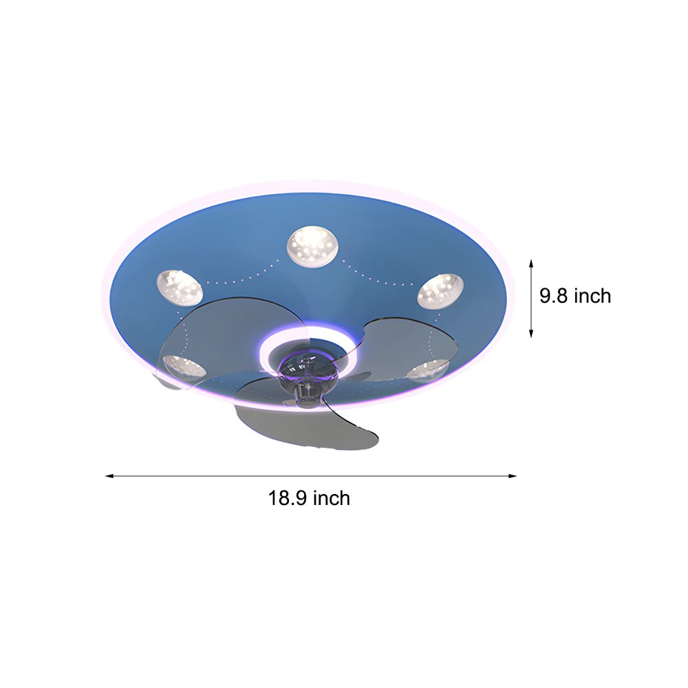 modern round acrylic ceiling fan and light with creative three step dimming