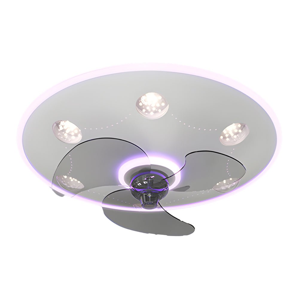 modern round acrylic ceiling fan and light with creative three step dimming
