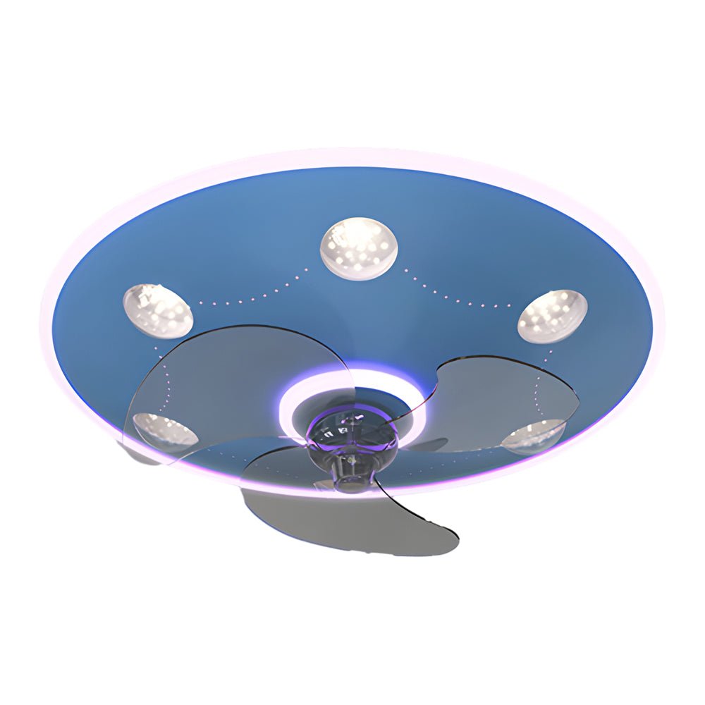 modern round acrylic ceiling fan and light with creative three step dimming