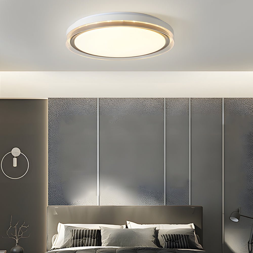 modern round acrylic ceiling light fixture with 3 step dimming led in white