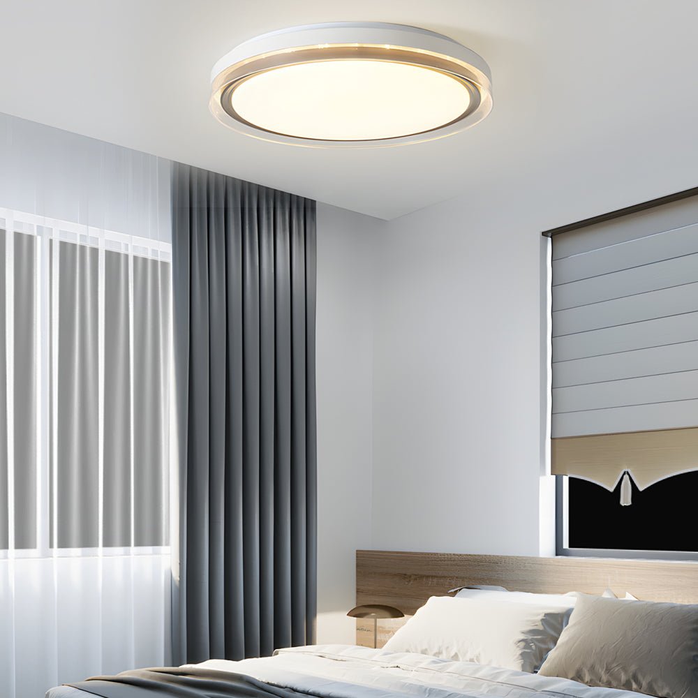 modern round acrylic ceiling light fixture with 3 step dimming led in white