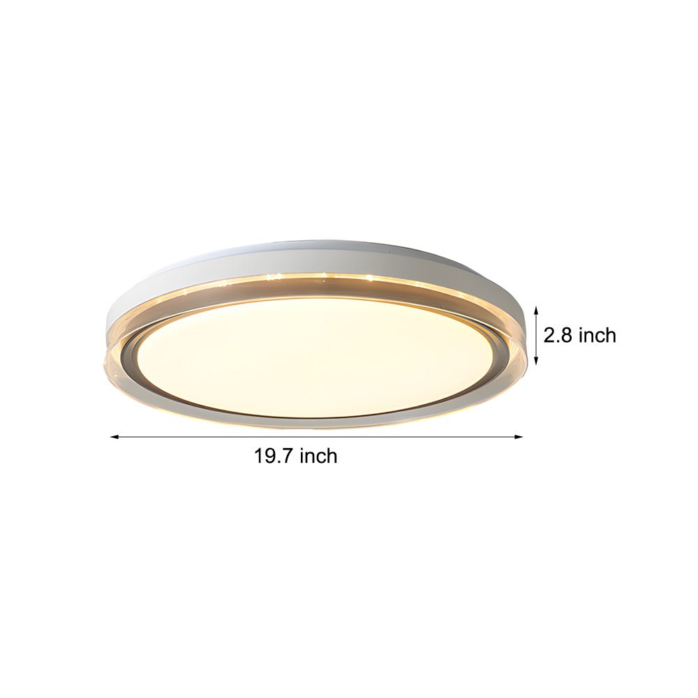 modern round acrylic ceiling light fixture with 3 step dimming led in white