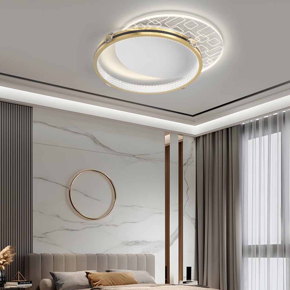 modern round acrylic led ceiling light fixture with three step dimming