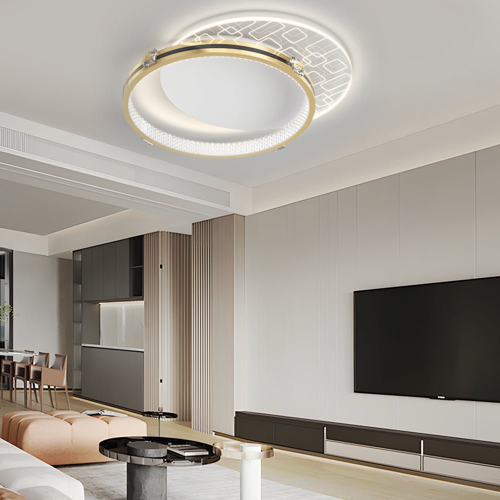 modern round acrylic led ceiling light fixture with three step dimming