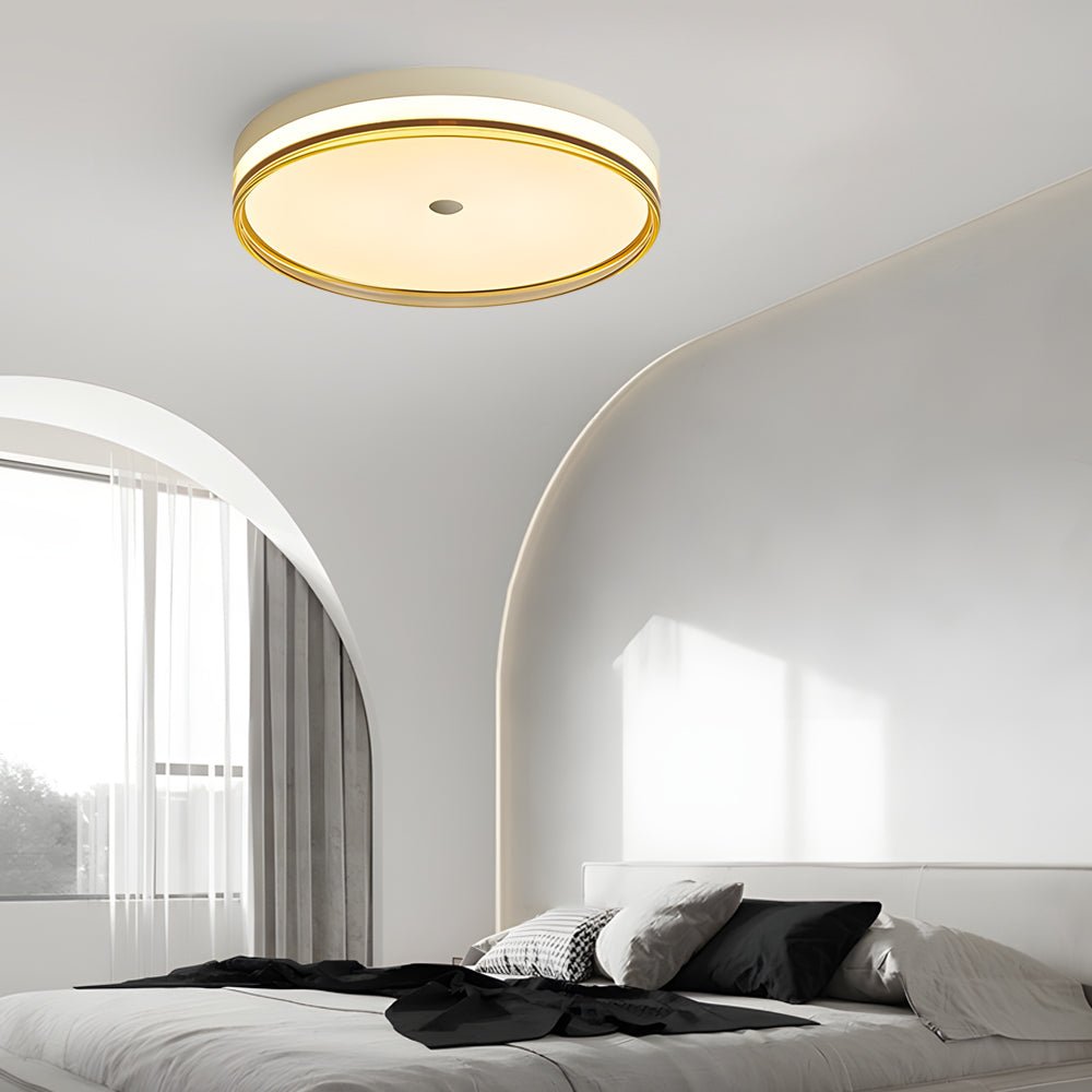 Round Acrylic LED Flush-Mount Ceiling Light — Iron & Aluminum, 3-Step Dimming, 96W/120W, 15.7" or 19.7"