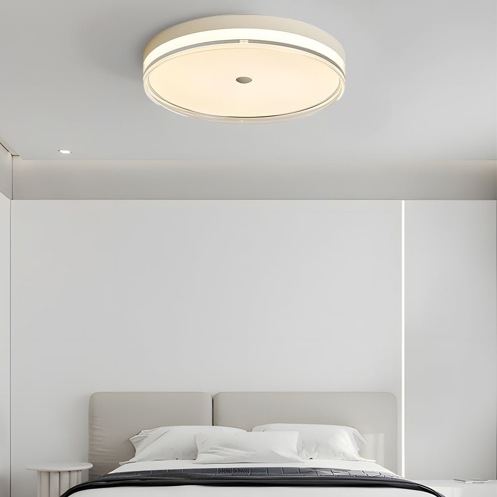 Round Acrylic LED Flush-Mount Ceiling Light — Iron & Aluminum, 3-Step Dimming, 96W/120W, 15.7" or 19.7"