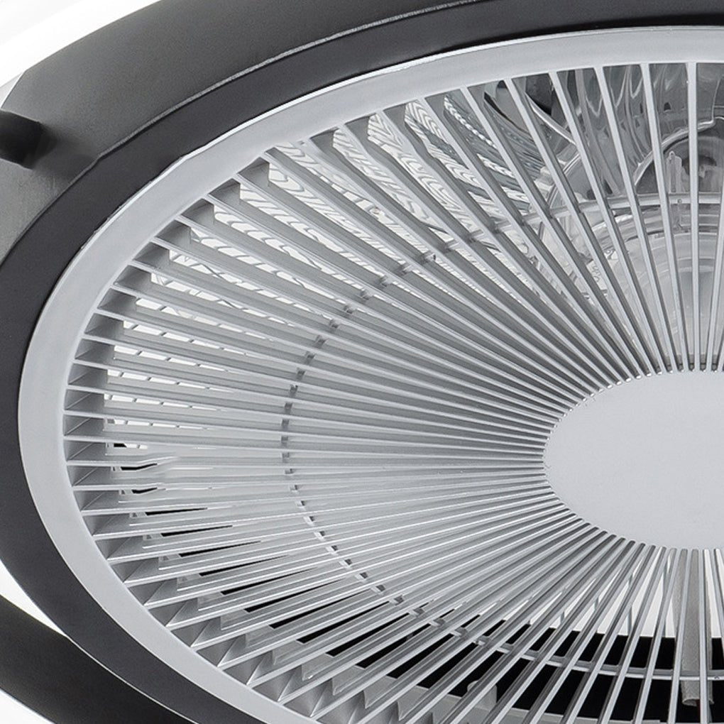 modern round bladeless ceiling fan with dimming led lights and inverter