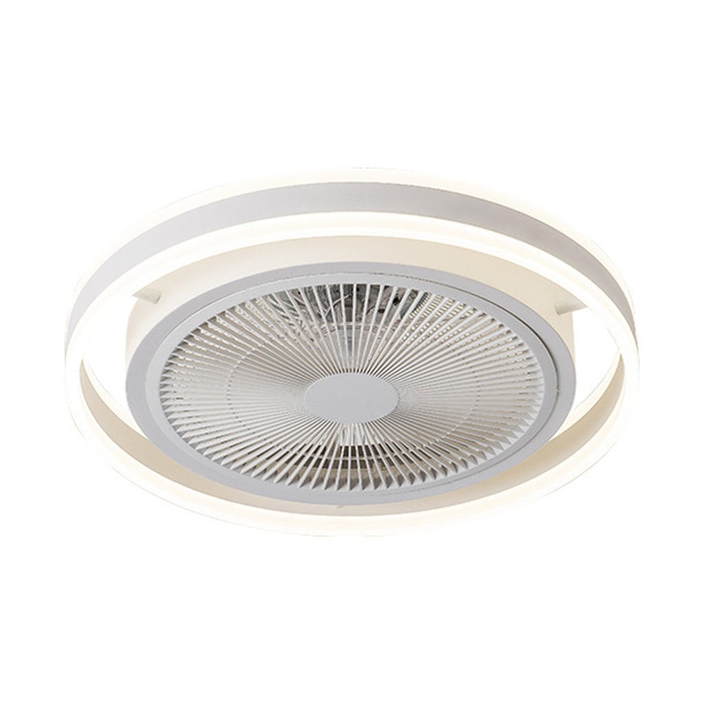 modern round bladeless ceiling fan with dimming led lights and inverter