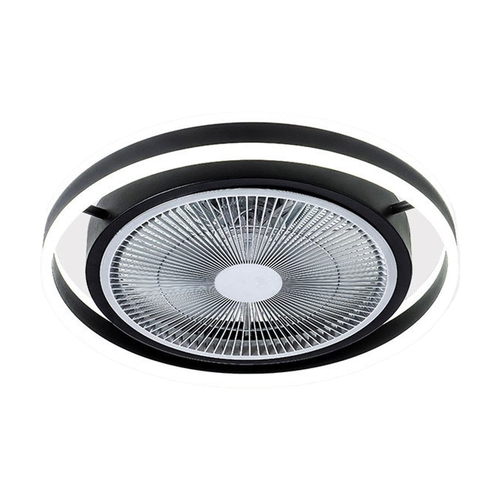 modern round bladeless ceiling fan with dimming led lights and inverter