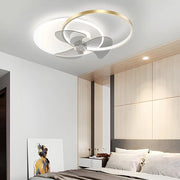 Modern Round Ceiling Fan and Light with Silent Operation and Three-Step Dimming LED Luxe