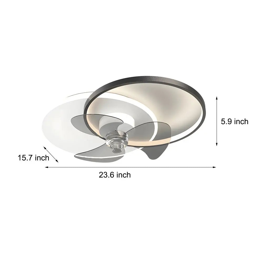 Modern Round Ceiling Fan and Light with Silent Operation and Three-Step Dimming LED Luxe