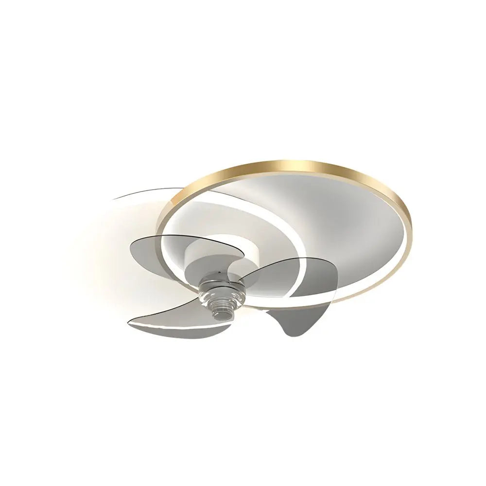 Modern Round Ceiling Fan and Light with Silent Operation and Three-Step Dimming LED Luxe