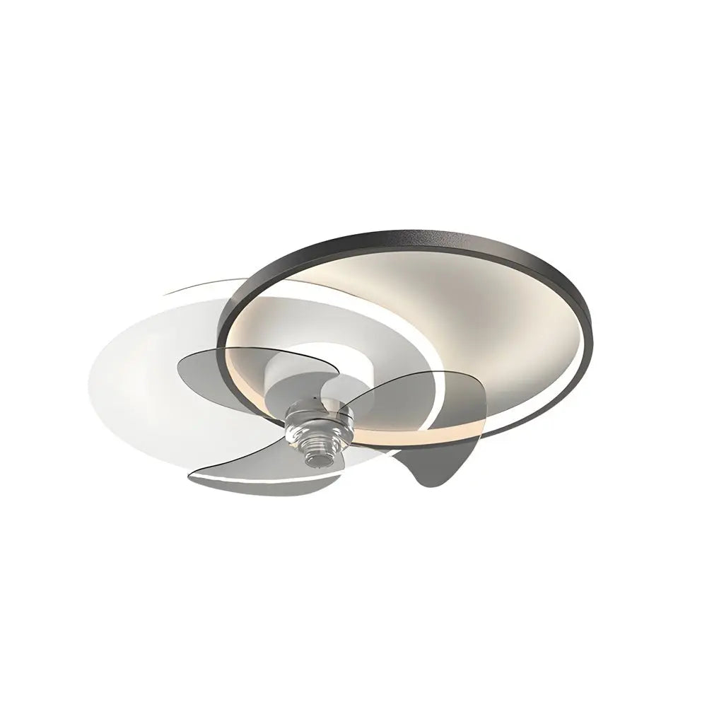 Modern Round Ceiling Fan and Light with Silent Operation and Three-Step Dimming LED Luxe