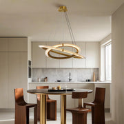 Modern Round Ring Chandelier — Aluminum, LED, Three-Color Dimming (3000K/4500K/6000K), Single, Double, or Triple-Head