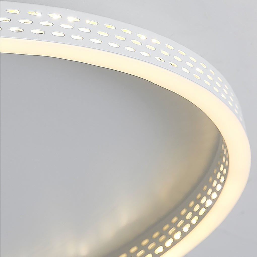 Hollow-Edge Round Flush-Mount Ceiling Light — Iron, Dimmable 3000K–6000K, 20" or 24"