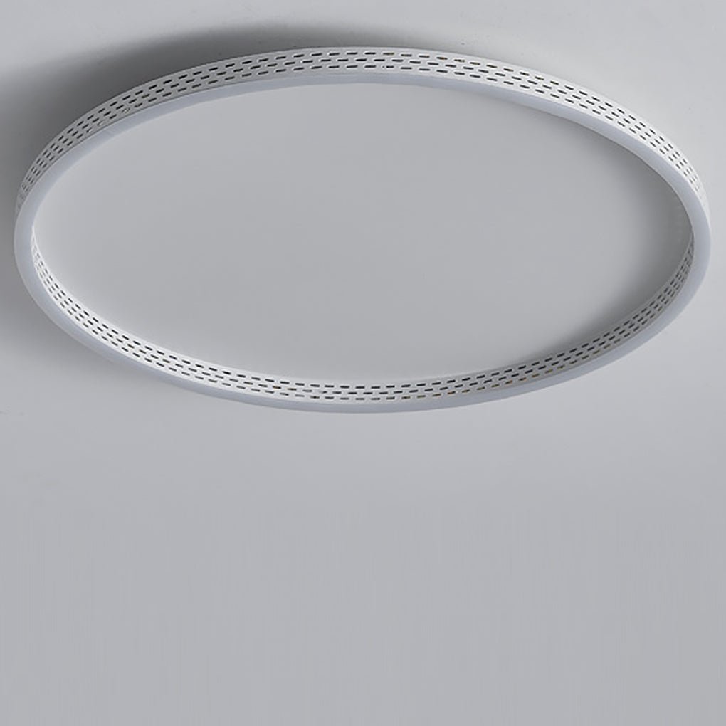Hollow-Edge Round Flush-Mount Ceiling Light — Iron, Dimmable 3000K–6000K, 20" or 24"