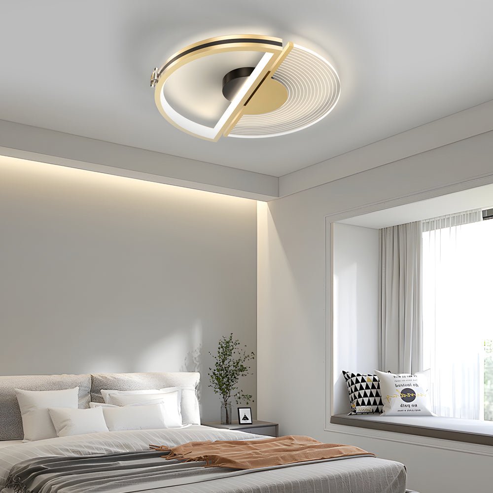 modern round led ceiling light fixture with three step dimming and personalization options