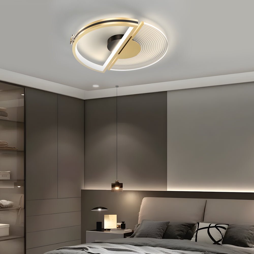 modern round led ceiling light fixture with three step dimming and personalization options
