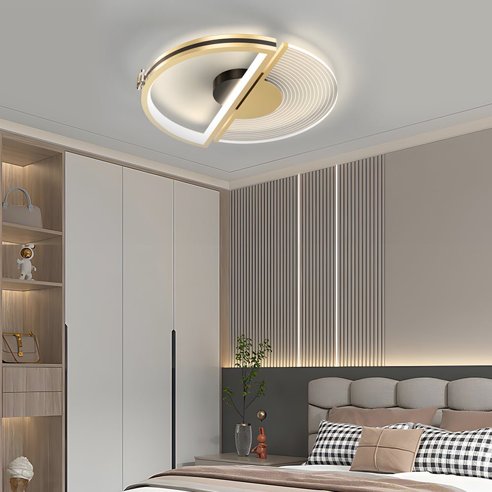 modern round led ceiling light fixture with three step dimming and personalization options