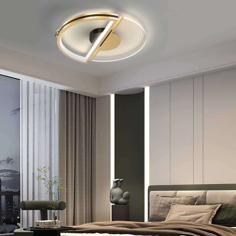 modern round led ceiling light fixture with three step dimming and personalization options