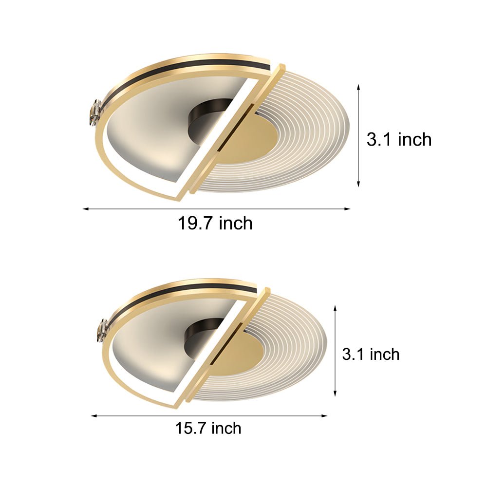 modern round led ceiling light fixture with three step dimming and personalization options