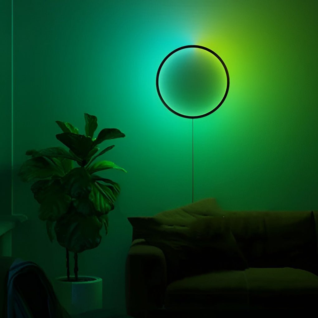 modern round led rgb wall sconces with touch remote control and wireless app