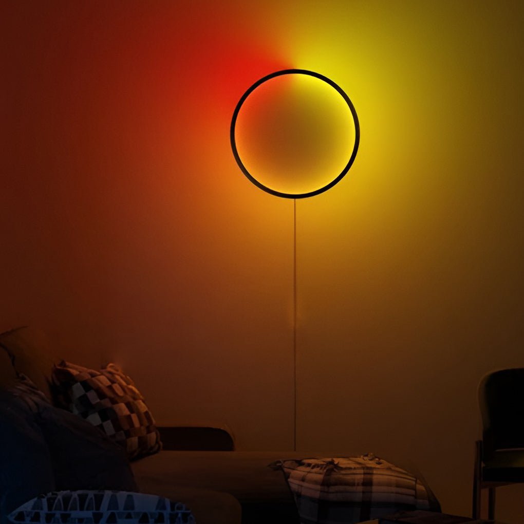 modern round led rgb wall sconces with touch remote control and wireless app