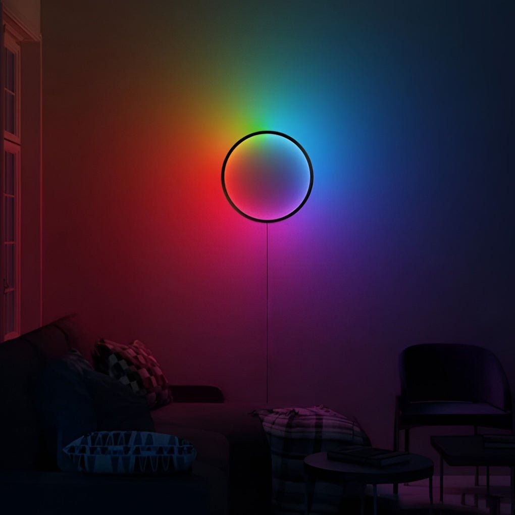 modern round led rgb wall sconces with touch remote control and wireless app