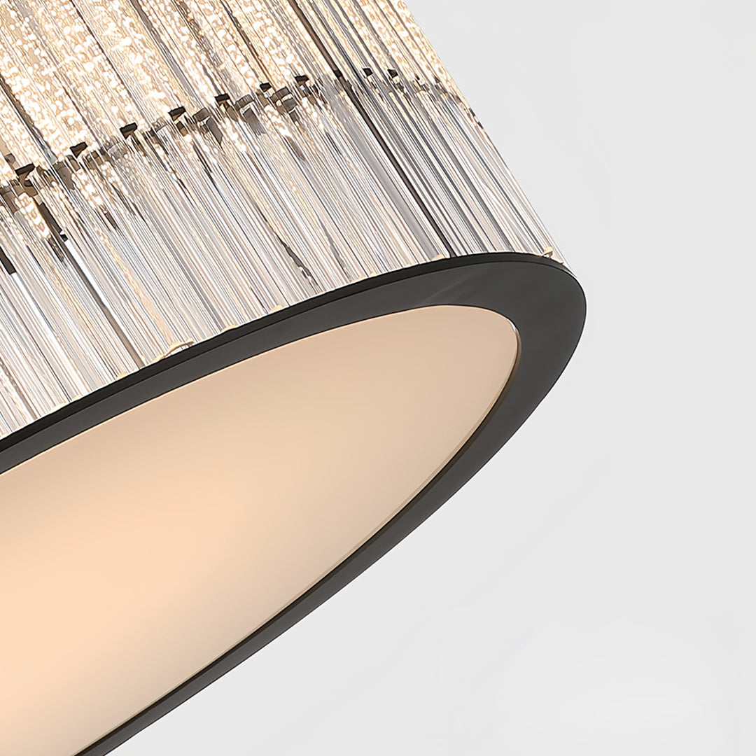 Minimalist Crystal Flush-Mount Ceiling Light — Glass Shade, Metal, 3000K Warm White, 38cm / 47cm