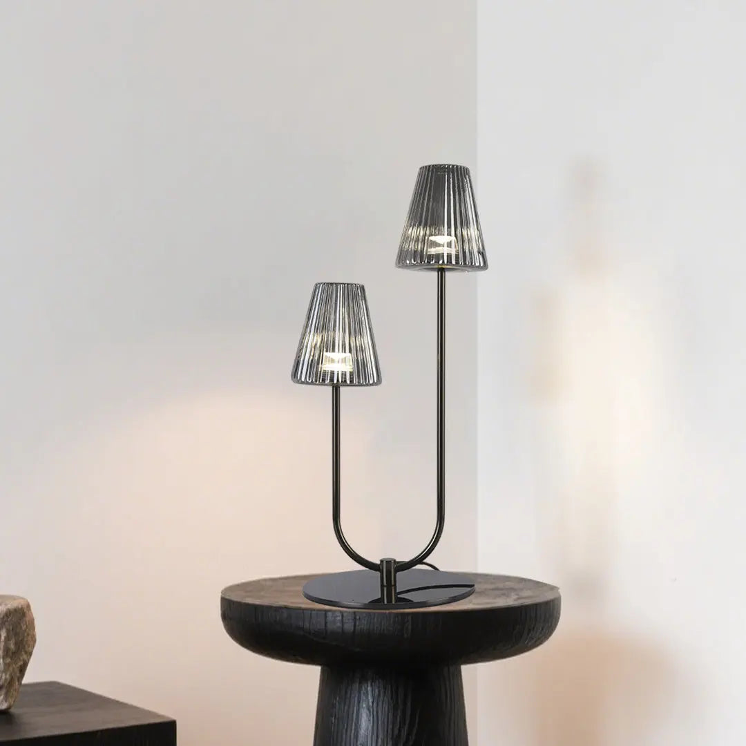 Elegant Minimalist Black LED Table Lamps in American Modern Style Luxe