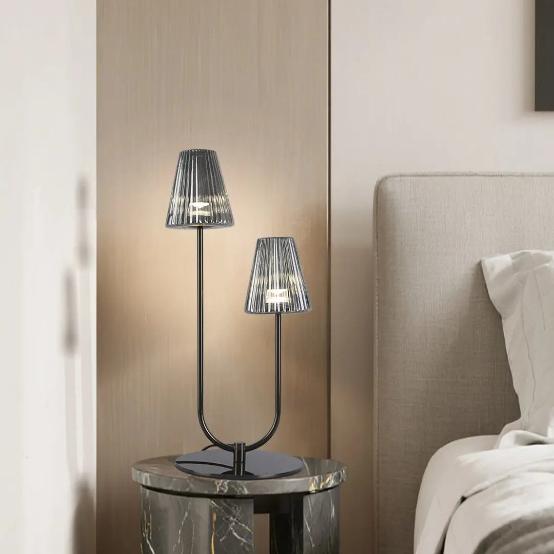 Elegant Minimalist Black LED Table Lamps in American Modern Style Luxe