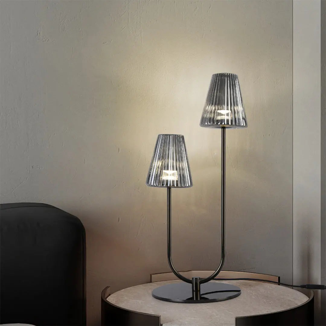 Elegant Minimalist Black LED Table Lamps in American Modern Style Luxe