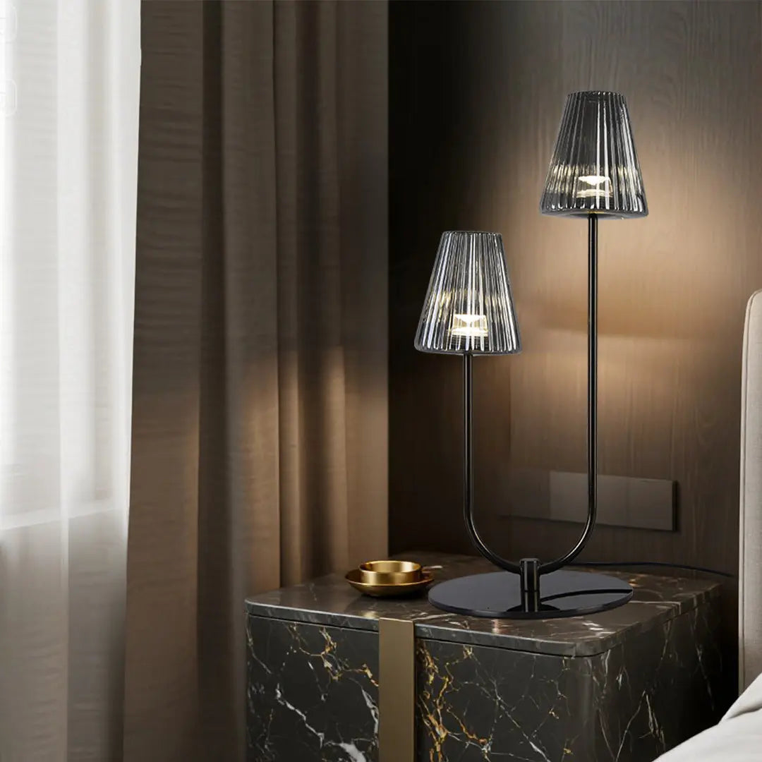Elegant Minimalist Black LED Table Lamps in American Modern Style Luxe