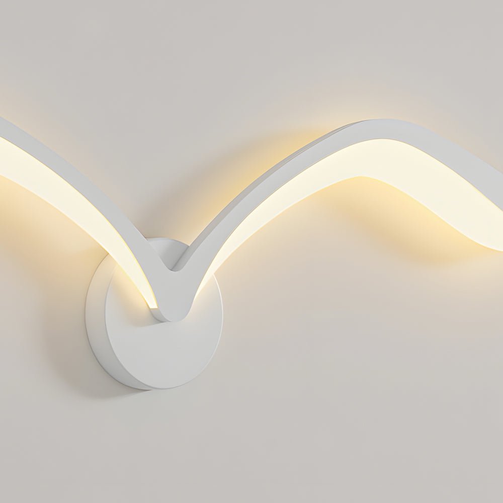 Seagull Wing LED Wall Sconce — Iron and Acrylic, Warm White, Matte White or Matte Brown, 19.7" / 31.5"