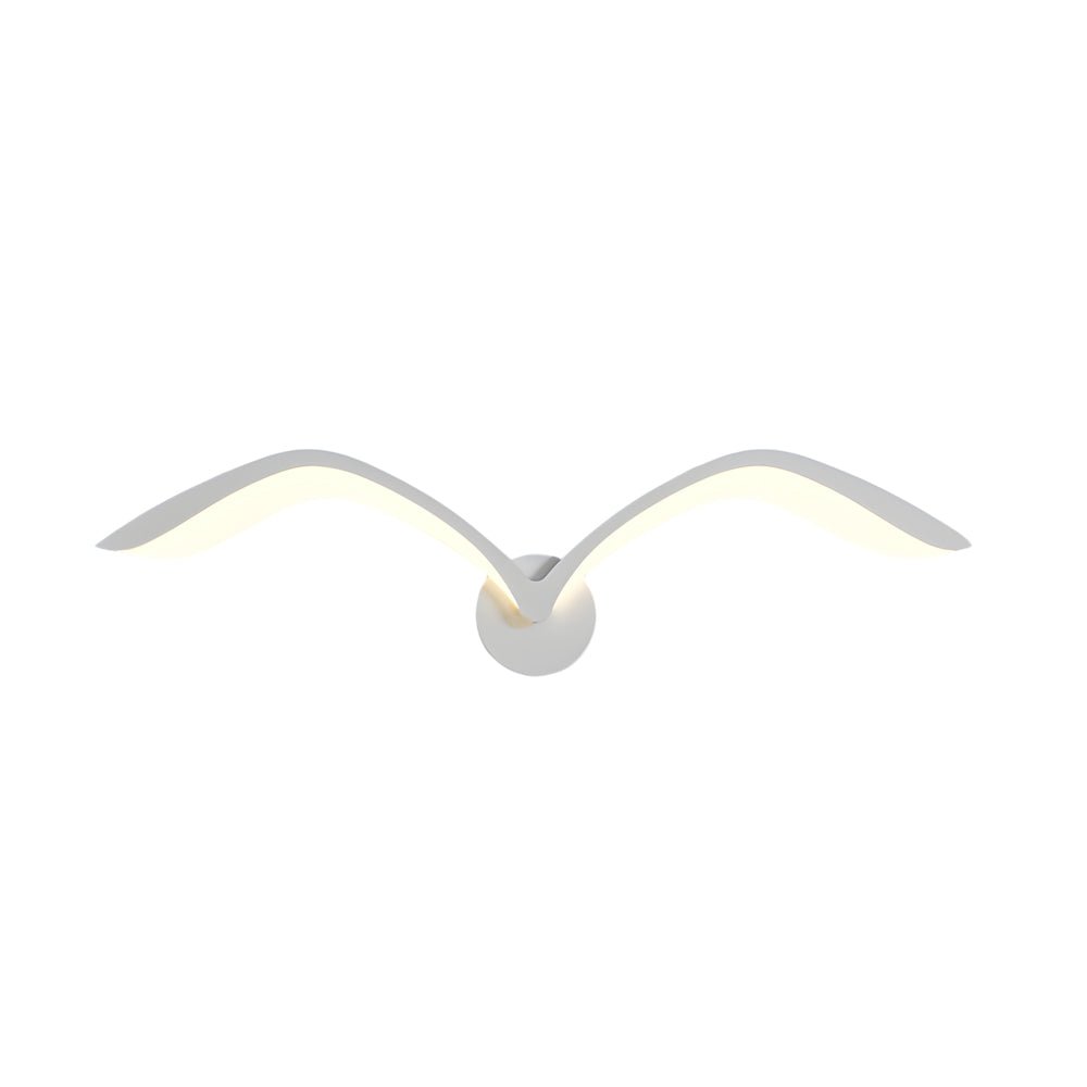 Seagull Wing LED Wall Sconce — Iron and Acrylic, Warm White, Matte White or Matte Brown, 19.7" / 31.5"