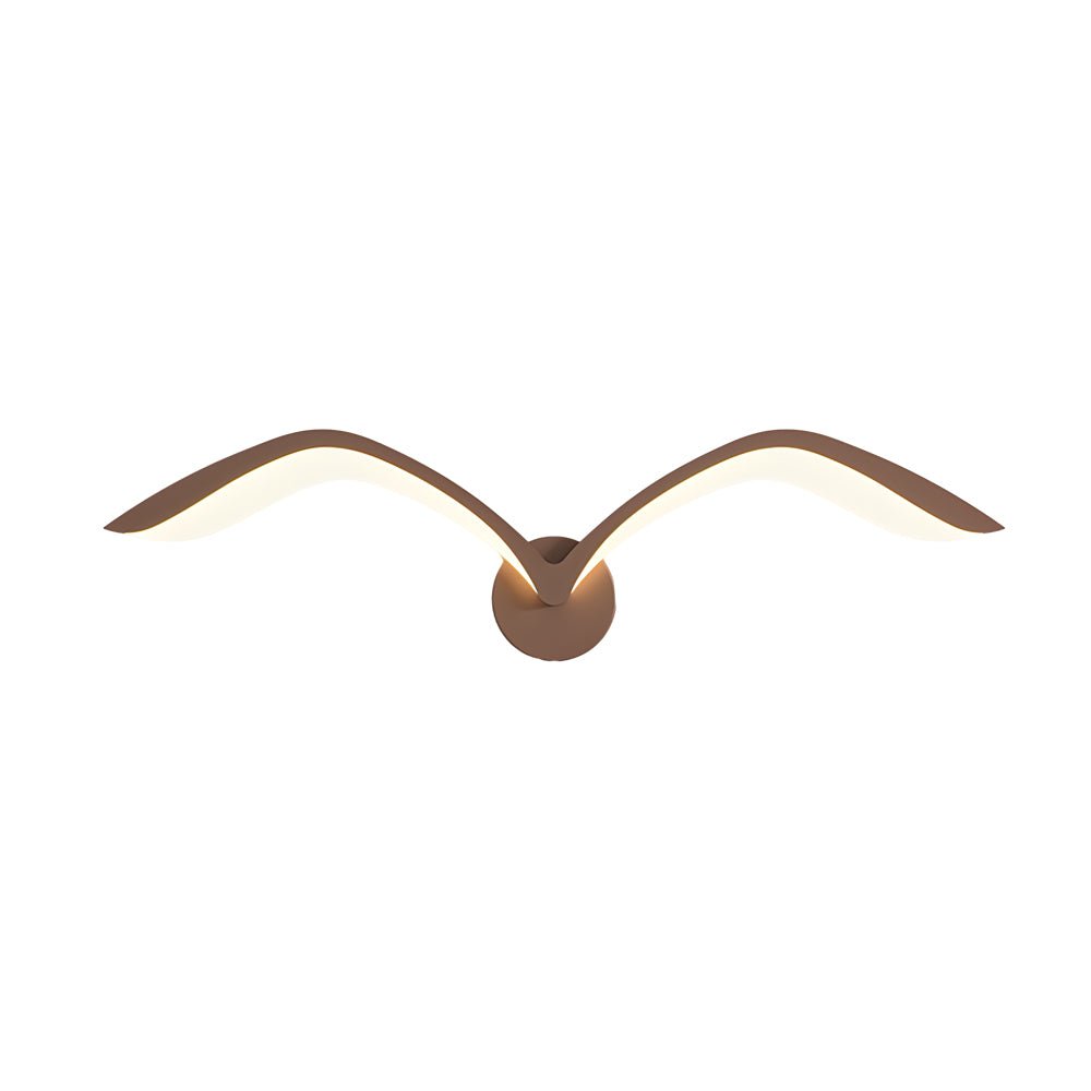 Seagull Wing LED Wall Sconce — Iron and Acrylic, Warm White, Matte White or Matte Brown, 19.7" / 31.5"
